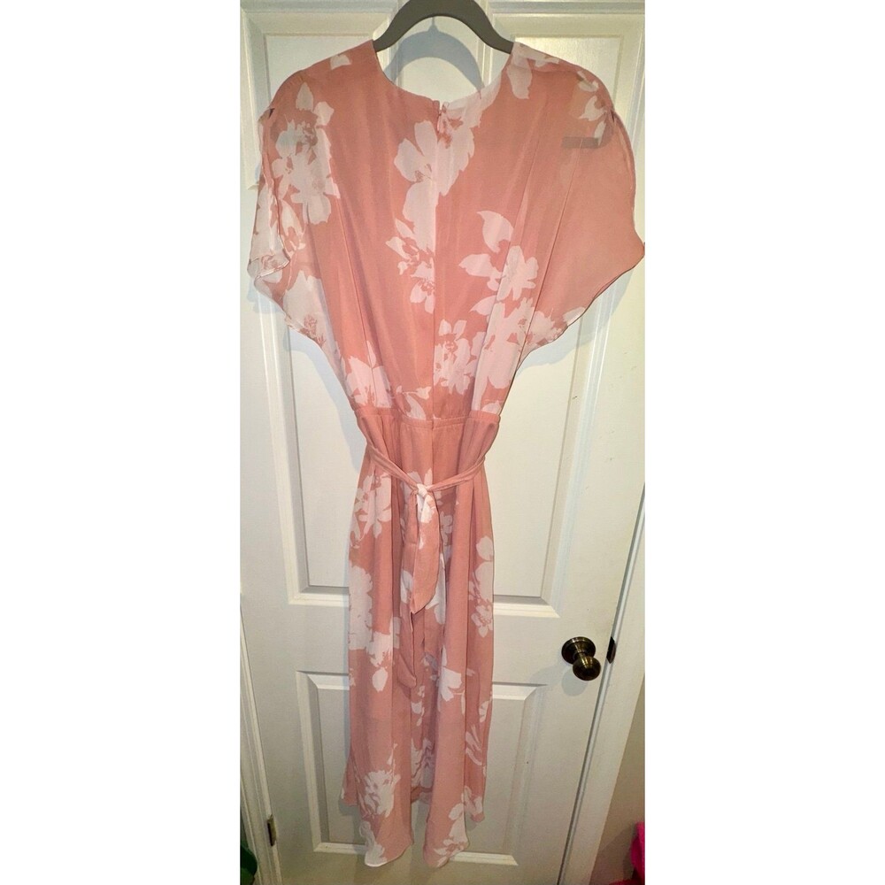 NWT 1588 Lane Bryant Dusty Rose White Floral Summer Dress 16